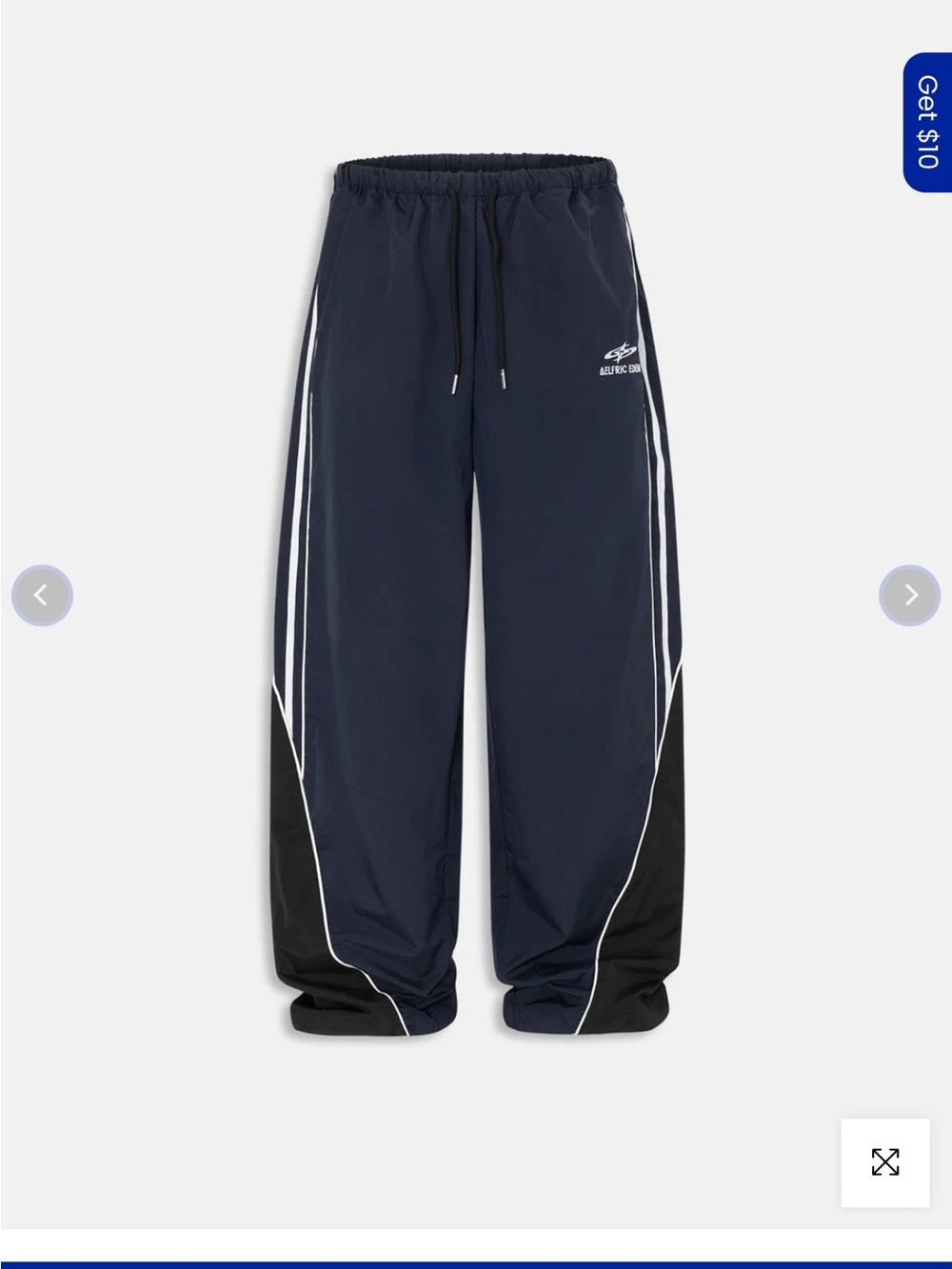 Aelfric Eden Navy and Black Wide-Leg Track Pants
